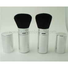 30mm Nylon Hair Retractable Powder Brush Silver Metal Retractable Makeup Brush